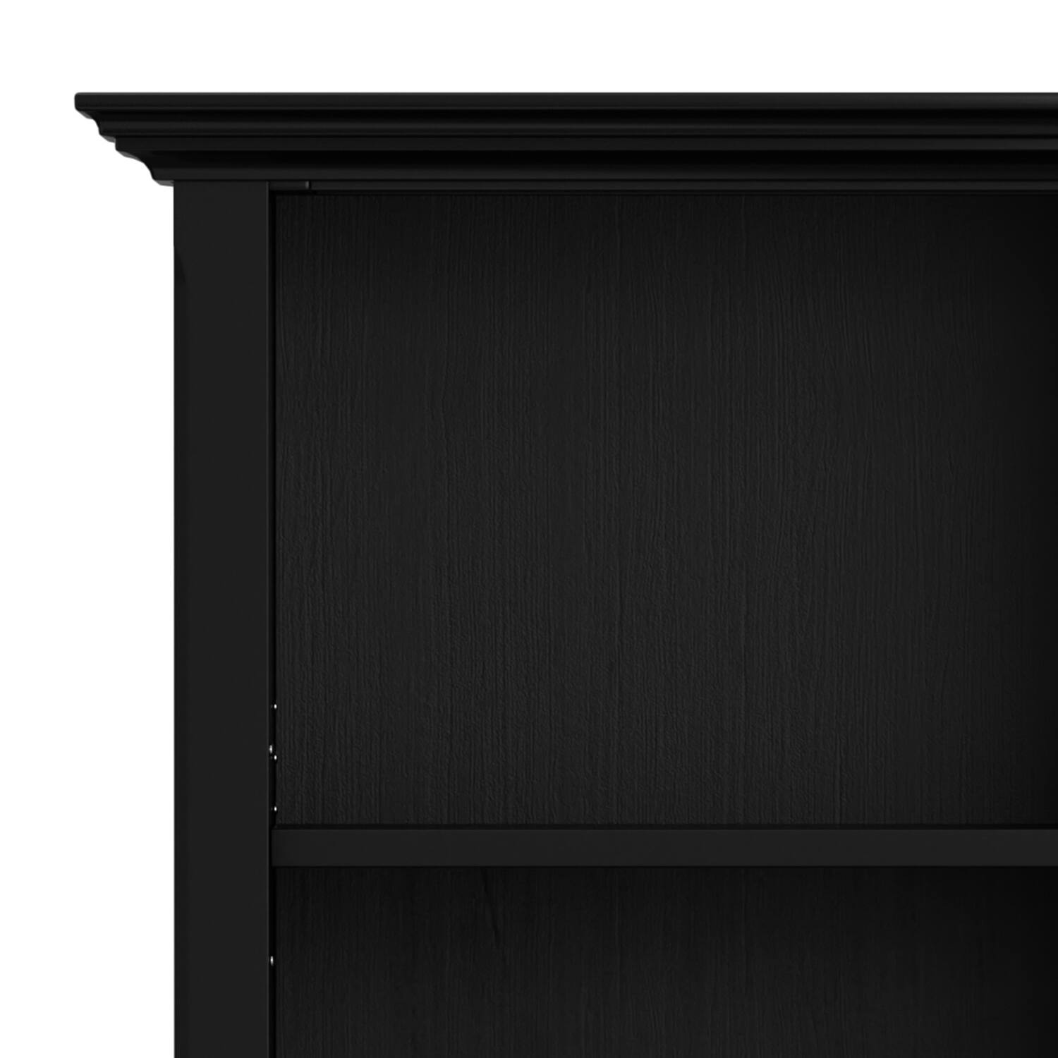 Alt View 2. Simpli Home - Amherst 24 inch Wide Solid Wood Transitional 5 Shelf Bookcase in Black - Black.