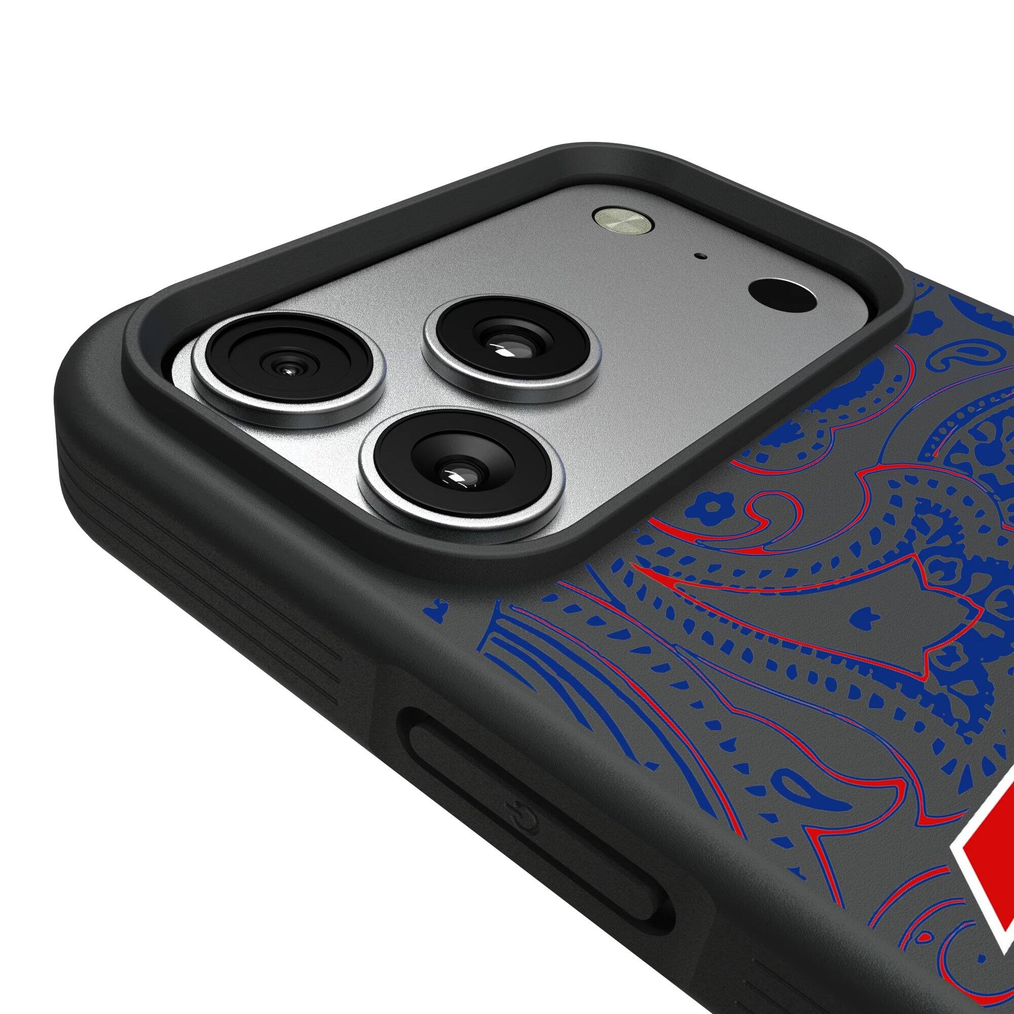 Alt View 2. Keyscaper - Buffalo Bills iPhone Paisley Design Bump Case - 13 Pro Max - Multicolor.