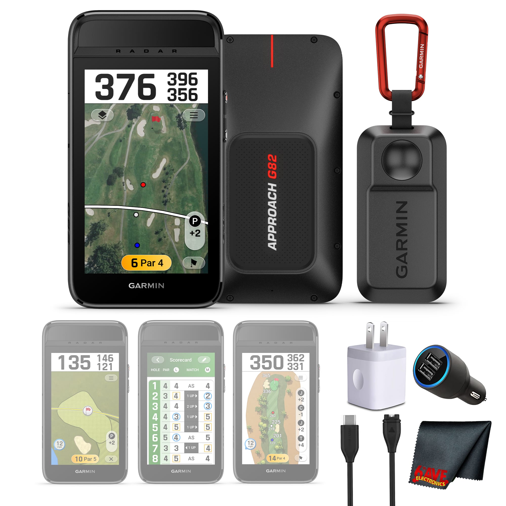 Garmin - Approach G82 Launch Monitor and Premium GPS Golf Handheld - Black