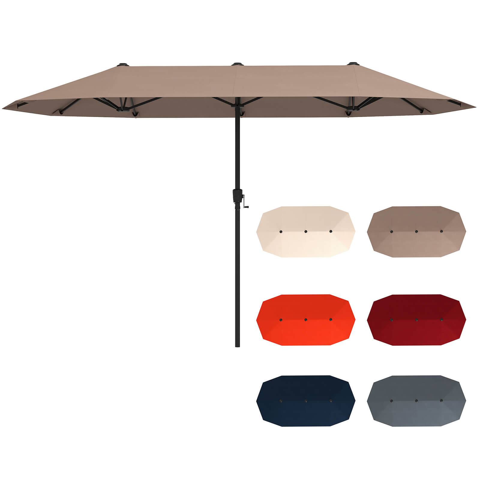 Alt View 9. Costway - Costway 13 FT Large Patio Umbrella Outdoor Double-Sided Table Market Umbrella for Garden - Brown.
