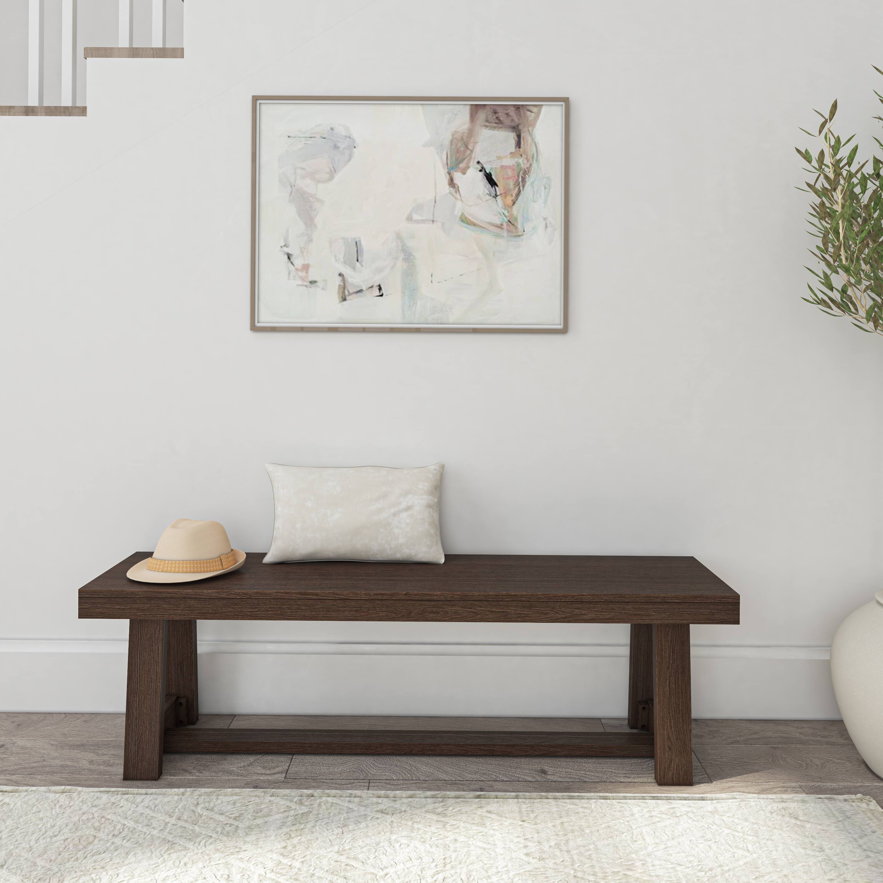 Alt View 3. Plank+Beam - Classic Dining Bench, Walnut Wirebrush - Walnut Wirebrush.