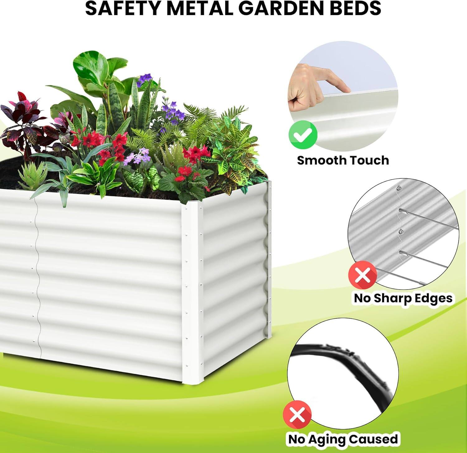 SAFETY METAL GARDEN BEDS

- Smooth Touch
- No Sharp Edges
- No Aging Caused