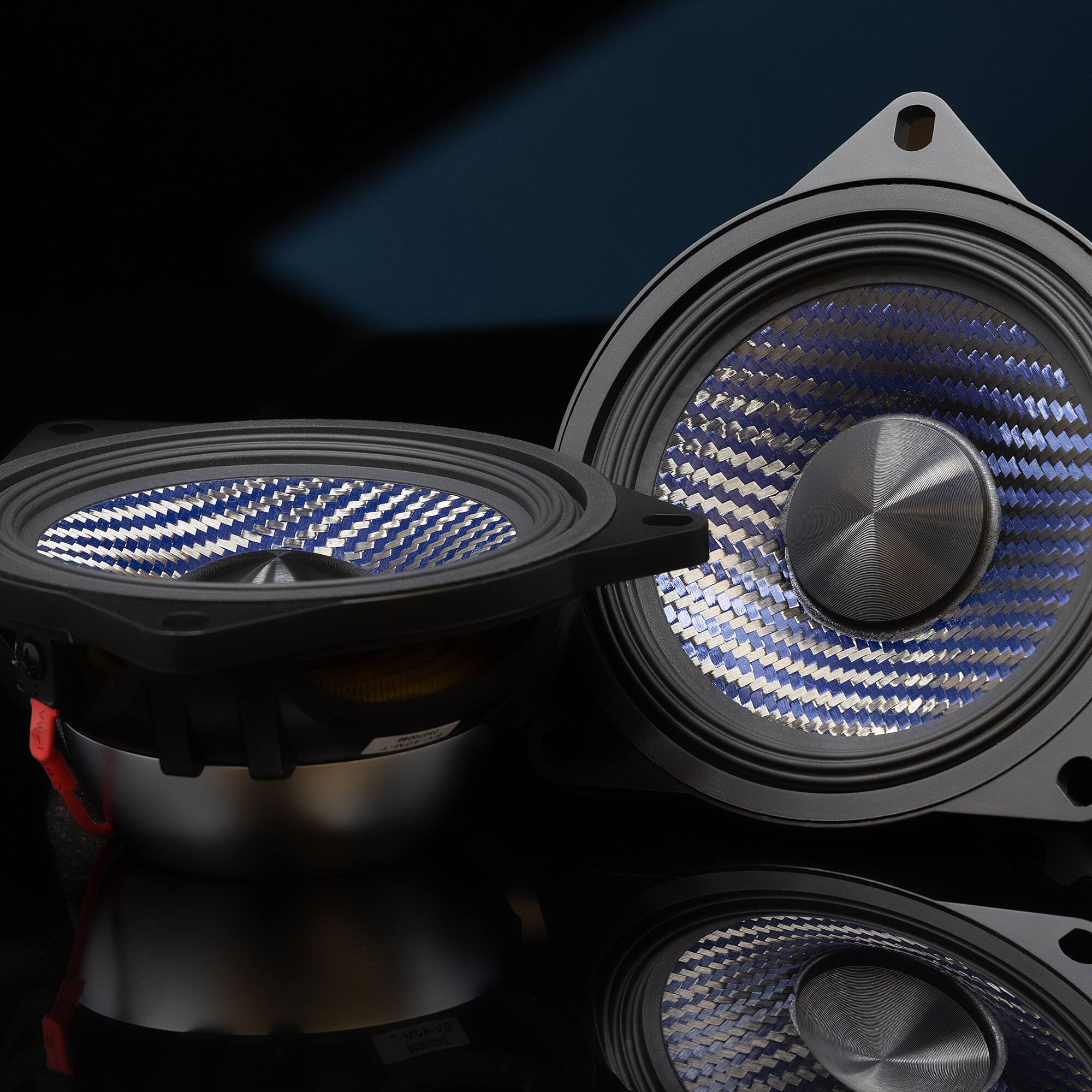 Alt View 2. Alpine - Alpine EV-40MR-T - 4" Rear Door/Deck/Hatch Speaker Set Compatible with 17-24 Model 3 & 20-24 Model Y - Black/Gray.