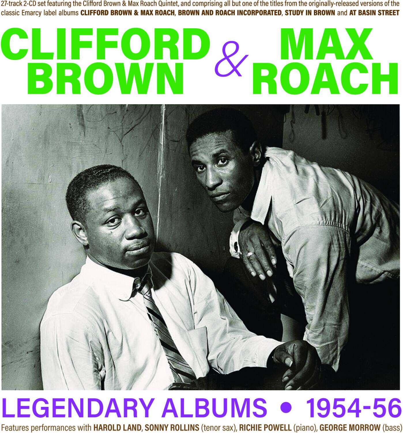 27-track 2-CD set featuring the Clifford Brown & Max Roach Quintet, and comprising all but one of the titles from the originally-released versions of the classic EmArcy label albums CLIFFORD BROWN & MAX ROACH, BROWN AND ROACH INCORPORATED, STUDY IN BROWN and AT BASIN STREET.

CLIFFORD BROWN & MAX ROACH

LEGENDARY ALBUMS • 1954-56

Features performances with HAROLD LAND, SONNY ROLLINS (tenor sax), RICHIE POWELL (piano), GEORGE MORROW (bass)