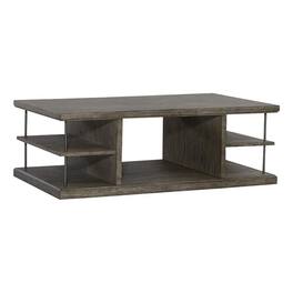 Liberty Furniture Industries - City Scape Metal Accent Oak Wood Cocktail Table for Living Room - Burnished Beige