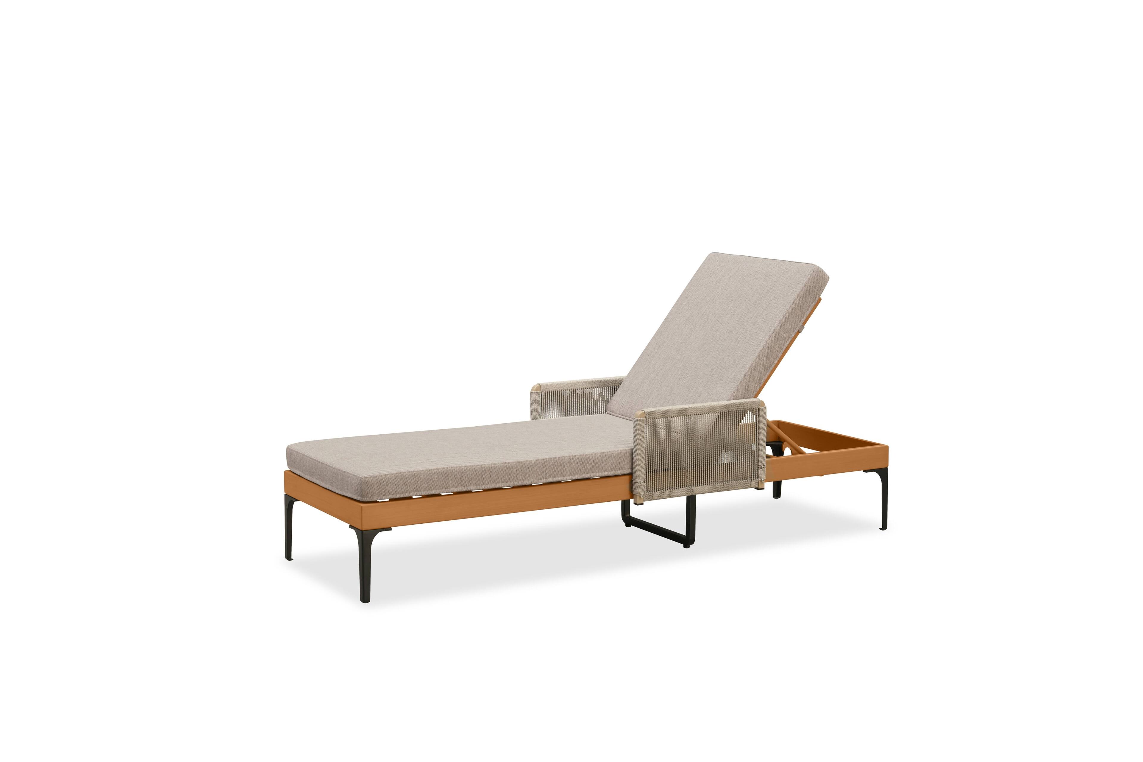 Alt View 1. PURPLE LEAF - 1-Piece Outdoor Chaise Lounge Sunbrella Patio Lounge Chair Recliner and Cushion for Poolside Balcony Backyard - Beige.