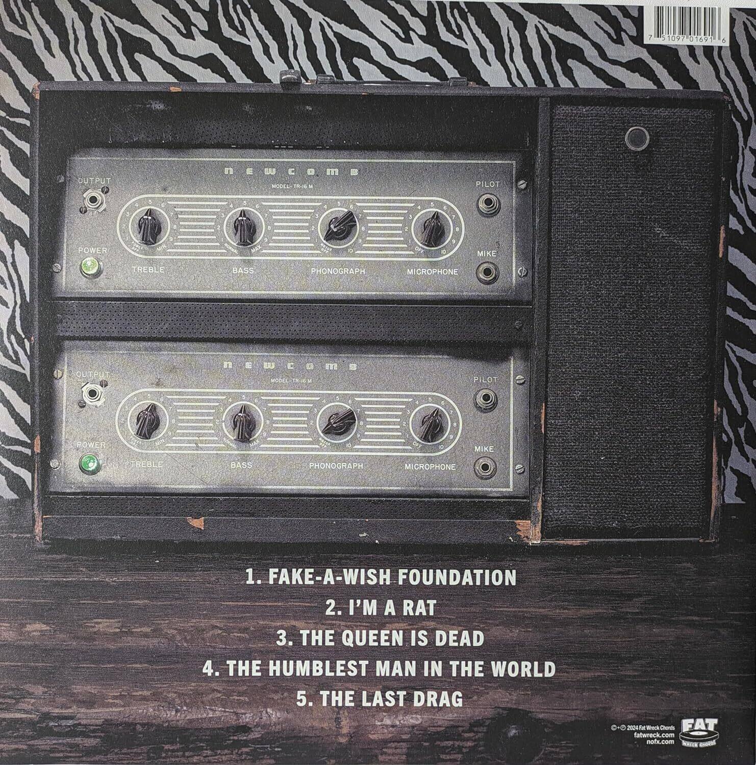 1. FAKE-A-WISH FOUNDATION  
2. I'M A RAT  
3. THE QUEEN IS DEAD  
4. THE HUMBLEST MAN IN THE WORLD  
5. THE LAST DRAG  

- FAT fabwreck.com  
- notx.com  

© 2012 Fake-A-Wish Church  
fatwreck.com