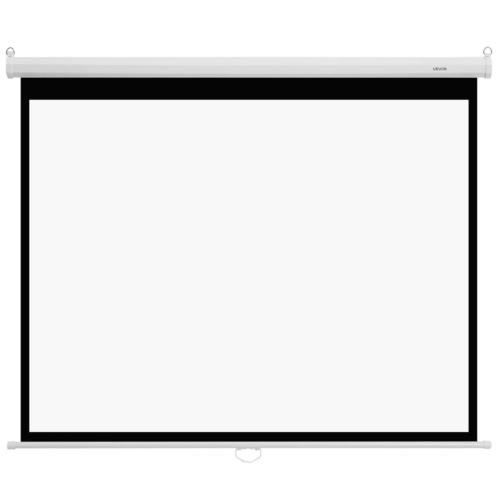 Alt View 5. VEVOR - Manual Projector Screen, 72 inch 4:3 4K 1080 HD Retractable Pull Down Projector Screen, Wall Mounted Movie Projection - White.