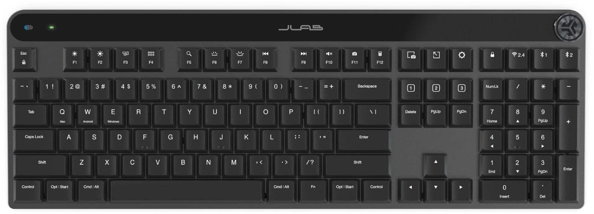 JLab - Epic Mechanical Advanced Multi-device Wireless Keyboard - Black - Front_Zoom
