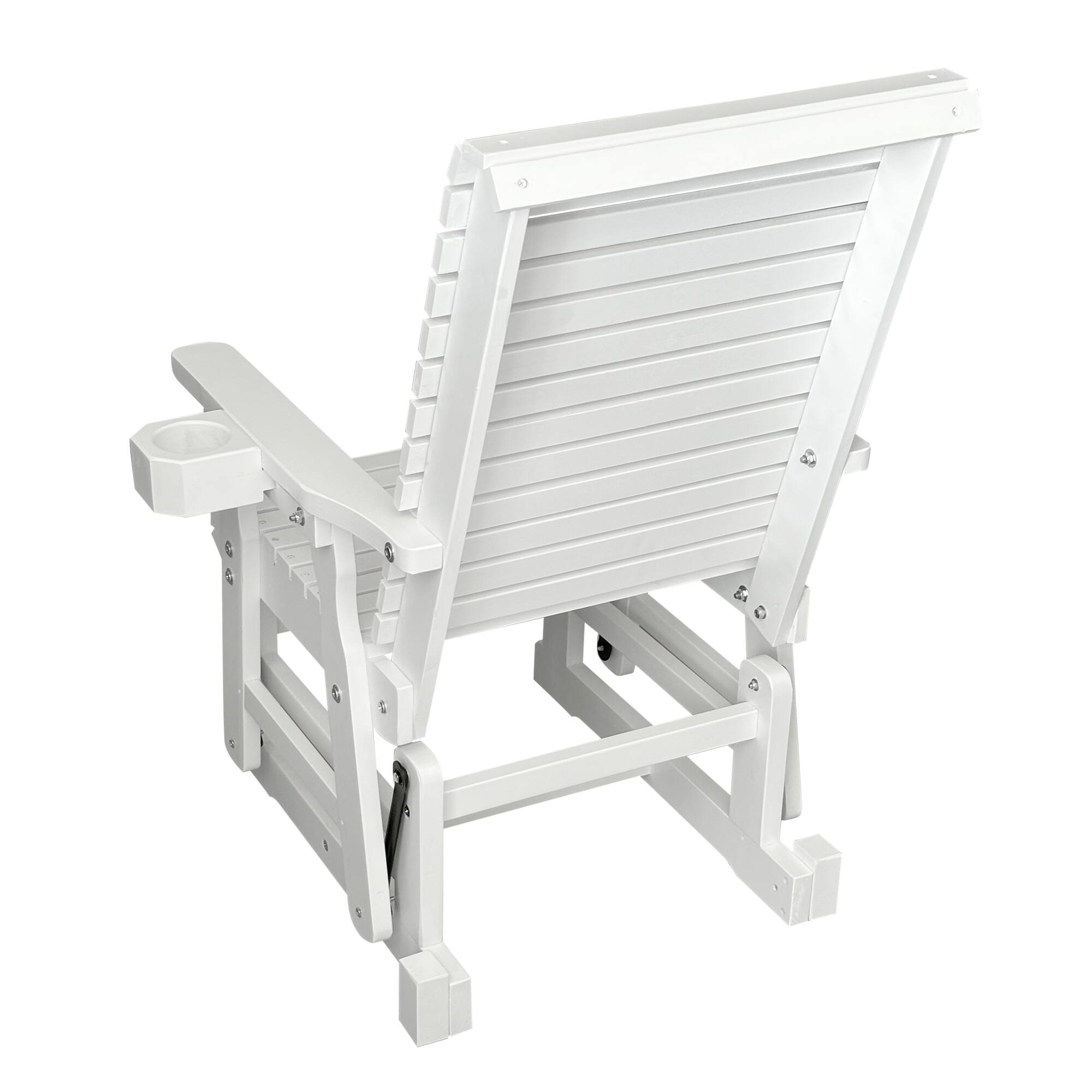 Alt View 6. Fortune Candy - Wooden Patio Glider w/High Back & Deep Contoured Seat, Solid Fir Wood, Heavy-Duty 600 lbs(1 Searter, 2 Pack) - White.