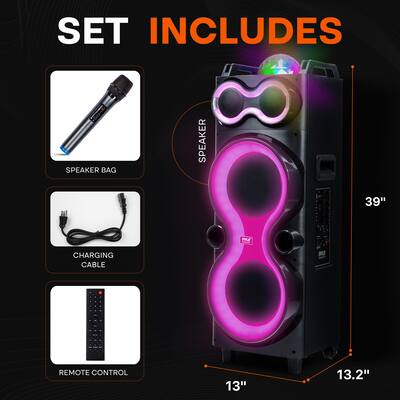 DAZONE Large Party Bluetooth Speaker – 3600mAh, Heavy Bass, Stereo, Indoor/Outdoor