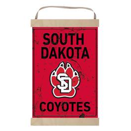 Jardine - South Dakota Coyotes Faux Rust Banner Sign - Red