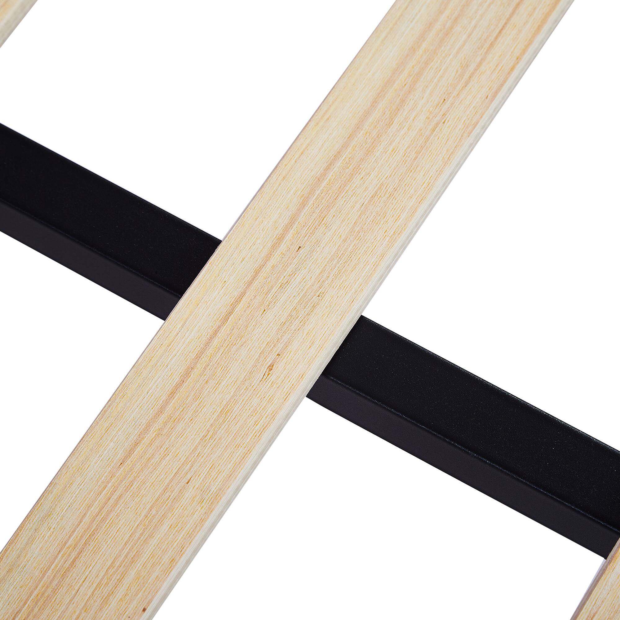 Alt View 4. Vecelo - Full Upholstered Bed with Adjustable Headboard & 7.9" Underbed Storage - Quiet Slat Metal Platform Bed,Fabric Frame - Beige.