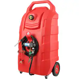 VEVOR - Fuel Caddy, 32 Gallon, Portable Fuel Storage Tank On-Wheels, with 12V DC Transfer Pump, Gasoline Diesel Fuel Container - Red