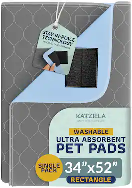 Katziela - Quick-Drying Washable Pee Pads for Dogs With Hook & Loop Rectangular