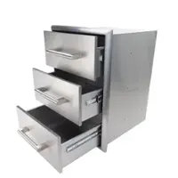 Coyote Outdoor Living 18" Three Drawer Cabinet - Stainless Steel - Front_Zoom