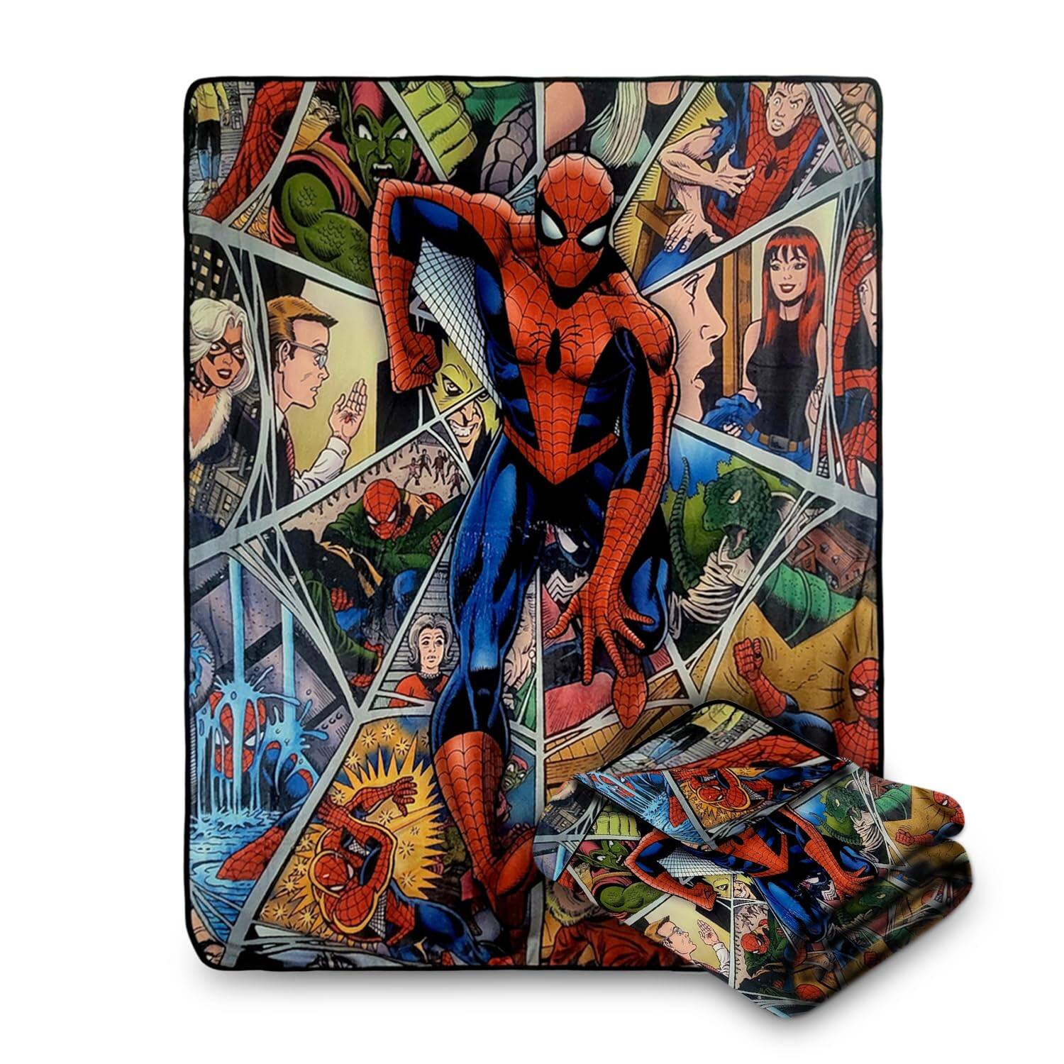 Bazillion Dreams - Refurbished Excellent - Spider-Man Web Fleece Blanket - Multicolor