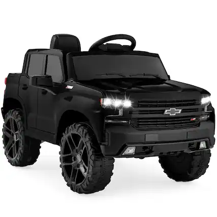 Front. Best Choice Products - Best Choice Products 12V 2.5 MPH Licensed Chevrolet Silverado Ride On Truck Car Toy w/ Parent Remote Control - Black - Black.