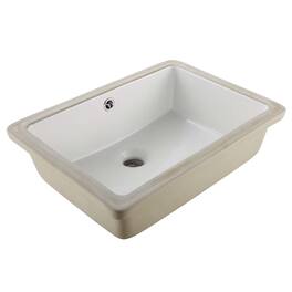 Undermount Bathroom Sink, 18.5 x 13.19In Rectangular Ceramic Vessel Sink with Overflow Hole, Rectangle Small Space