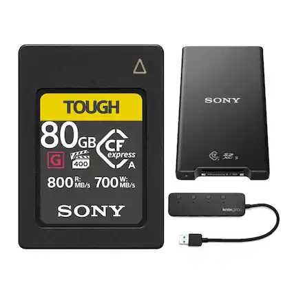 TOUGH
80 GB
CF express G 400 A
R: 800 MB/s
W: 700 MB/s
SONY
SONY
XC II
knoNgeo