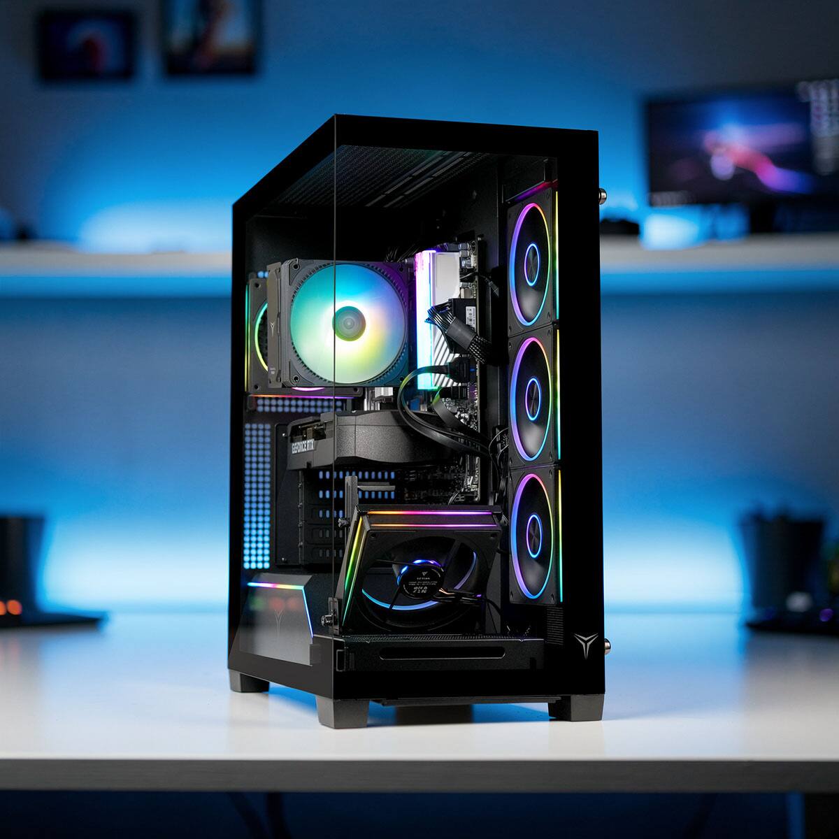 Left. YEYIAN - Yeyian Astra X 25KFC-570Q2U Gaming PC  - YPI‑AX25KFC‑570Q2U.