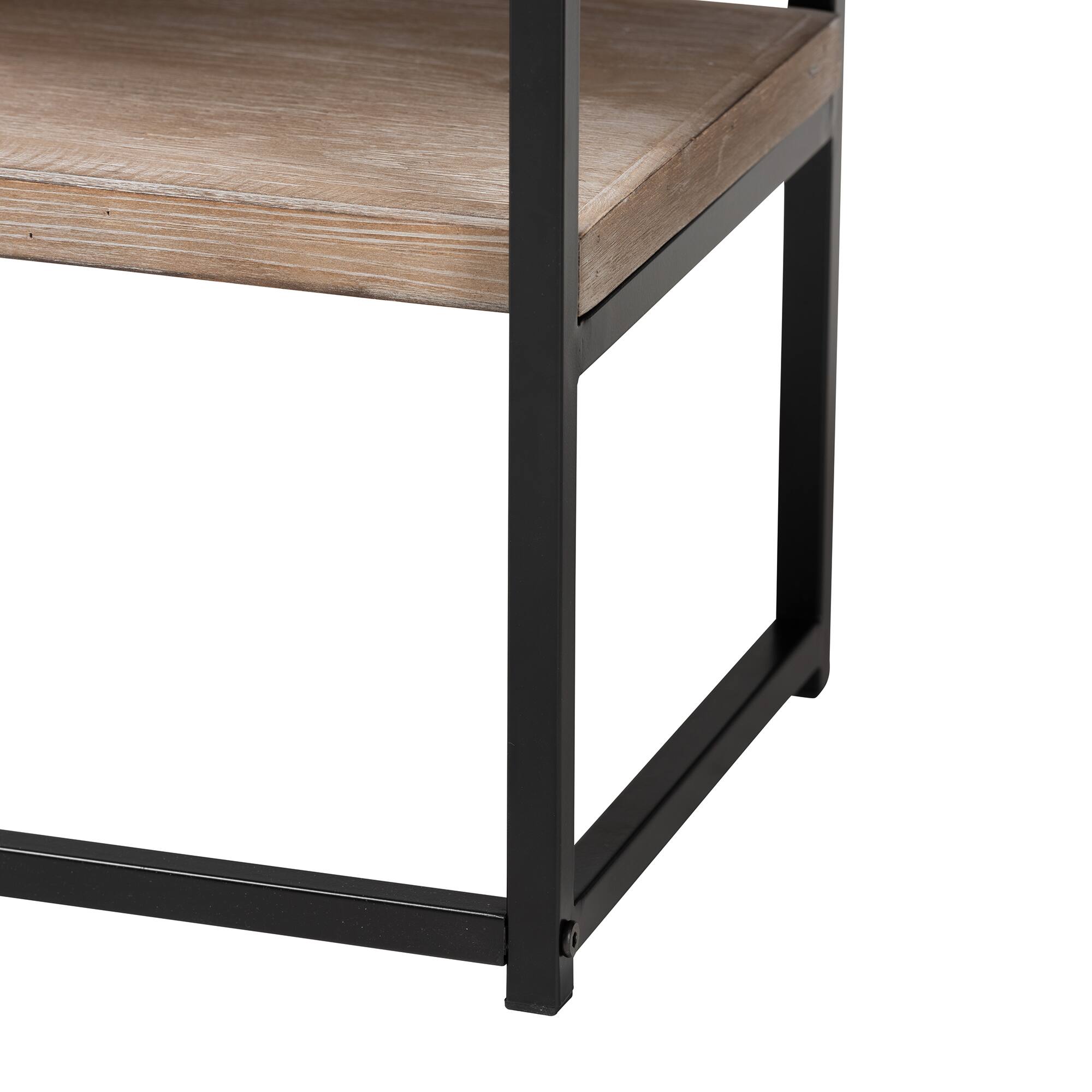 Alt View 2. Baxton Studio - Silas Modern Industrial Finished Wood and Metal 2-Drawer Console Table - Natural Brown/Black.