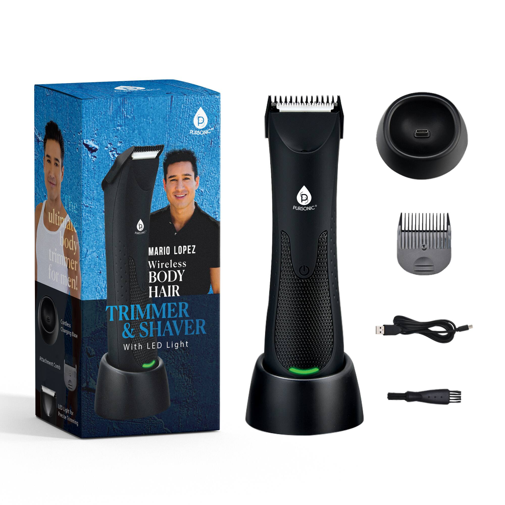 Pursonic  
ultimate PURCHC D vdjy MARIO LOPEZ for trimmer Wireless men! BODY HAIR TRIMMER Charping boe & SHAVER With LED Light  
Pursonic  
Comb  
LED Light