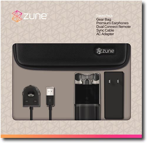 Front Standard. Microsoft - Travel Pack for Microsoft Zune MP3 Players - Black.