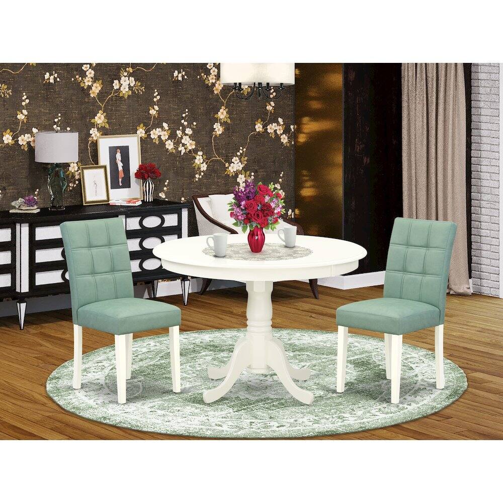 Alt View 7. East West Furniture - 3 Piece Dinner Table Set - White.