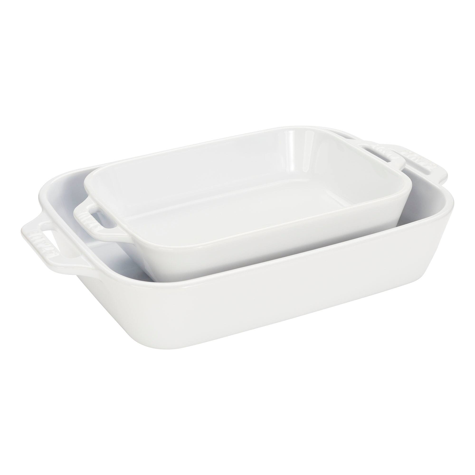 Alt View 1. Staub - Staub Ceramic Stoneware 5-pc Mixed Baking Dish Set – White - White.