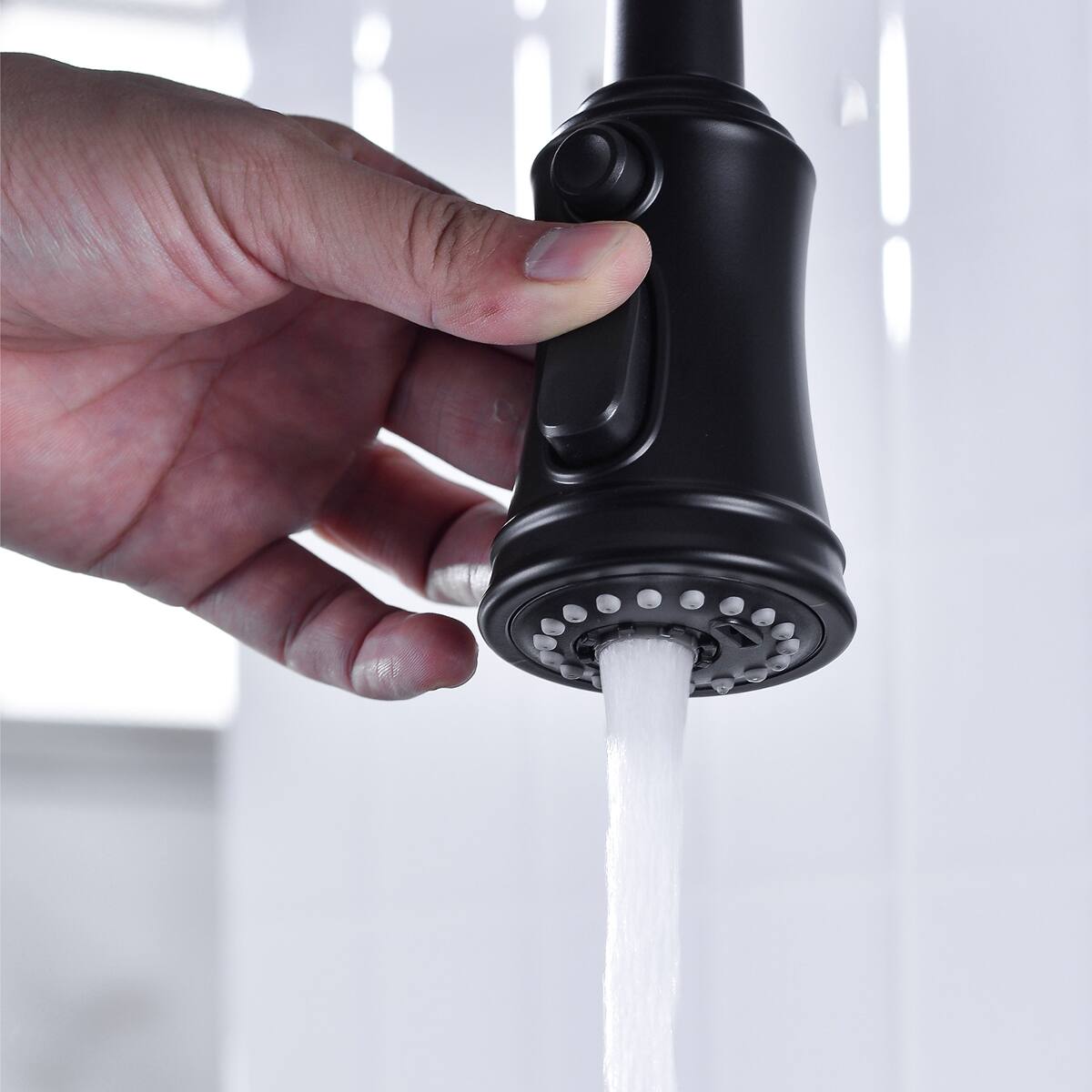 Alt View 10. Ropilly - Ropilly Bridge Kitchen Faucet with Pull Down Spray Head, Matte Black Finish, Dual Handle Brass Kitchen Faucet - Matte Black.