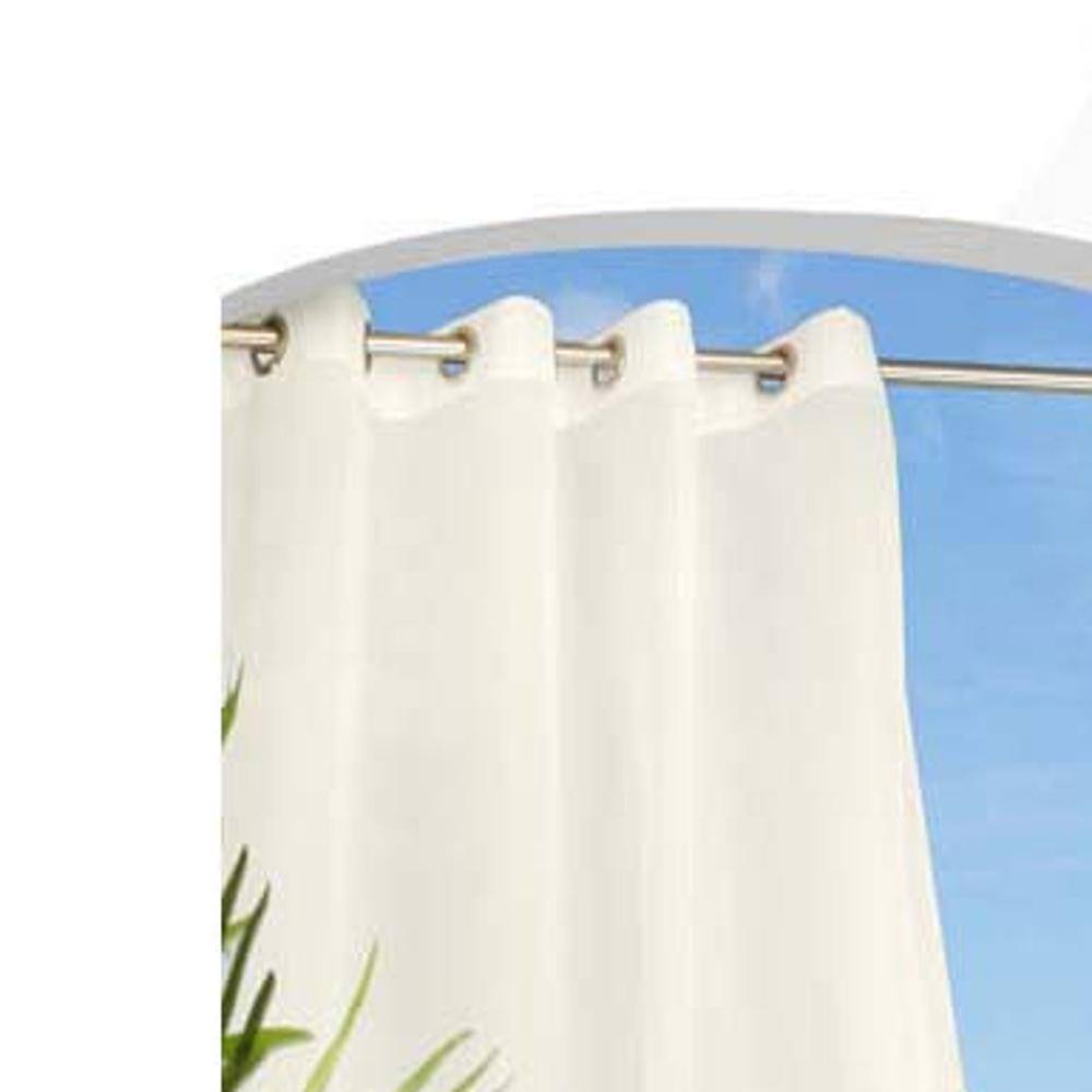 Angle. Commonwealth Home Fashions - Commonwealth Outdoor Decor Cote D'Azure Linen Grommet Top Panel - 54x84" - Ivory - Ivory.