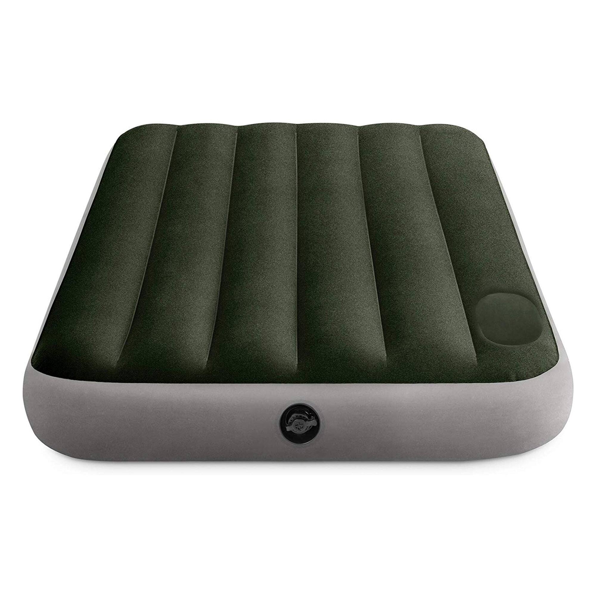 Alt View 3. Intex - Intex Dura-Beam Standard Series Downy Airbed with Built-In Foot Pump, Full Size - Green.