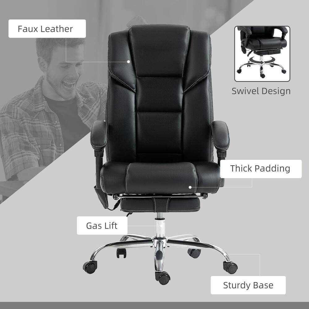 Faux Leather Swivel Design Thick Padding Gas Lift Sturdy Base