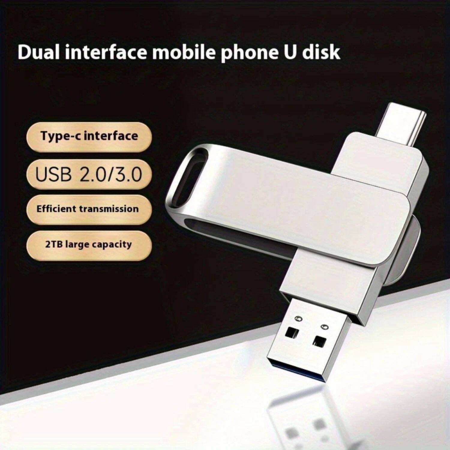Dual interface mobile phone U disk

- Type-c interface
- USB 2.0/3.0
- Efficient transmission
- 2TB large capacity