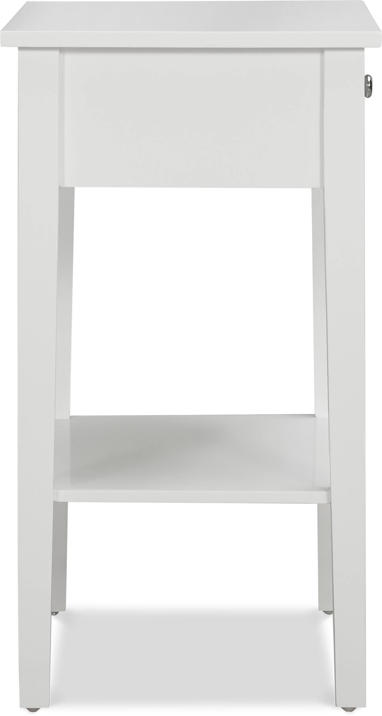 Alt View 16. Click Decor - Sloan Single Drawer Solid Wood Side Table - White.