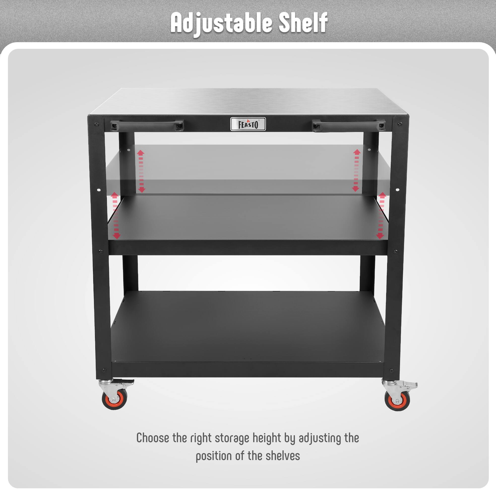 Adjustable Shelf

Choose the right storage height by adjusting the position of the shelves