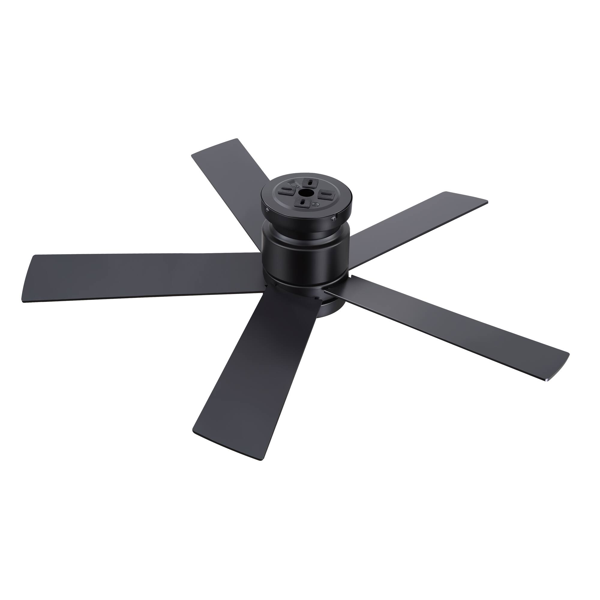 Alt View 9. Breezary - 42"/52" Flush Mount Low Profile Ceiling Fan with LED Light, 5 Blades, DC Motor, Remote Control and Timer, for Indoor Use - Black-42 in.