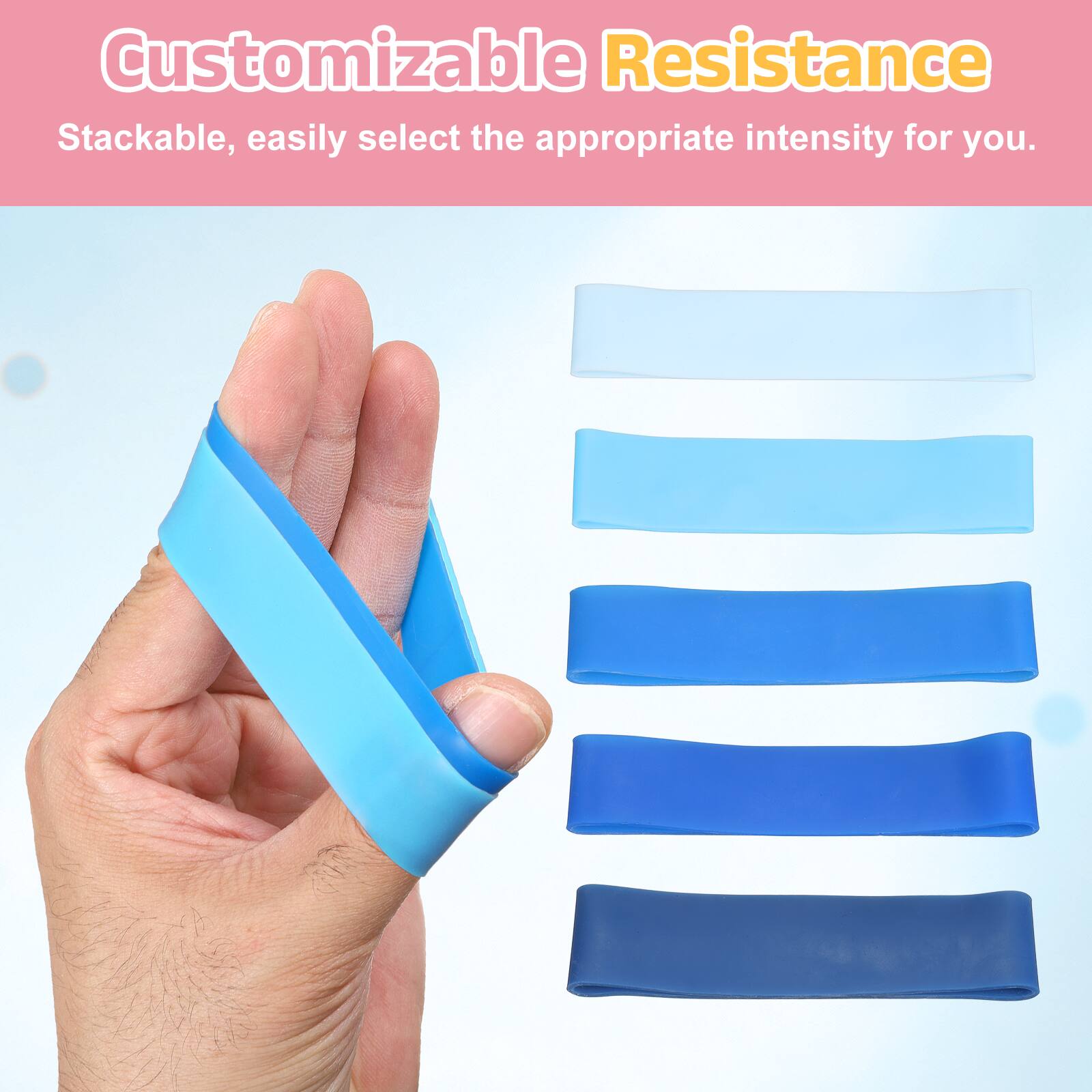 Customizable Resistance  
Stackable, easily select the appropriate intensity for you.