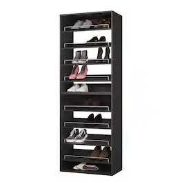 Roomtec - 25.5 in Black Modular Closet System Unit-Customizable Wall Mounted Walk-In Closets for Bedroom or Walk-in Closet - Black