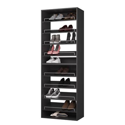 Front. Roomtec - Roomtec 25.5 in Black Modular Closet System Unit-Customizable Wall Mounted Walk-In Closets for Bedroom or Walk-in Closet - Black.