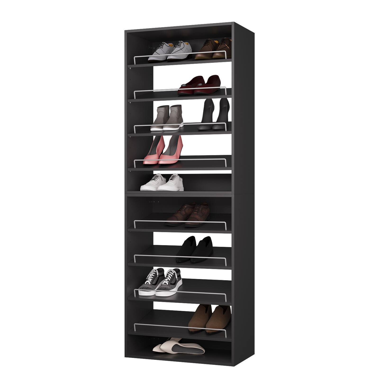 Front. Roomtec - Roomtec 25.5 in Black Modular Closet System Unit-Customizable Wall Mounted Walk-In Closets for Bedroom or Walk-in Closet - Black.