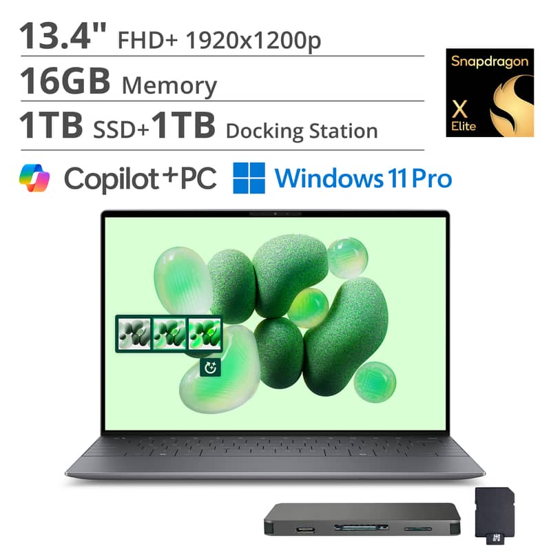 Dell - XPS 13 9345 13.4" WUXGA 120Hz Laptop - Qualcomm Snapdragon X Elite with 16GB RAM - 1TB SSD - Win 11 Pro - Graphite