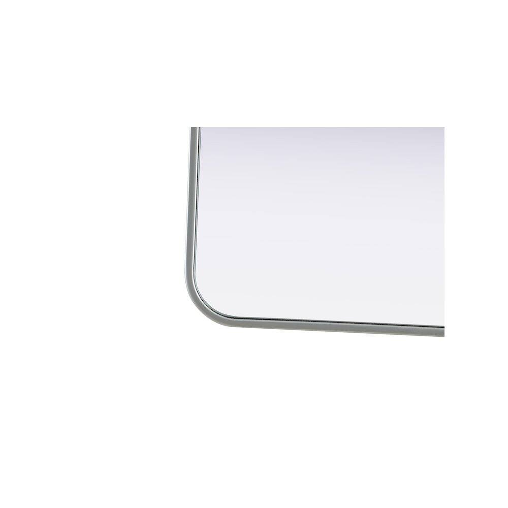 Left. Elegant Decor - Contour Metal Rectangle Mirror 30x48 in Silver - Silver.