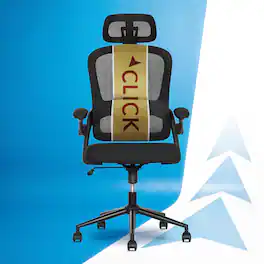 Click365 - High Back Ergonomic Office Chair with Lumbar Support & Adjustable Headrest& Backrest Computer Chair with Flip-Up Arms - Black