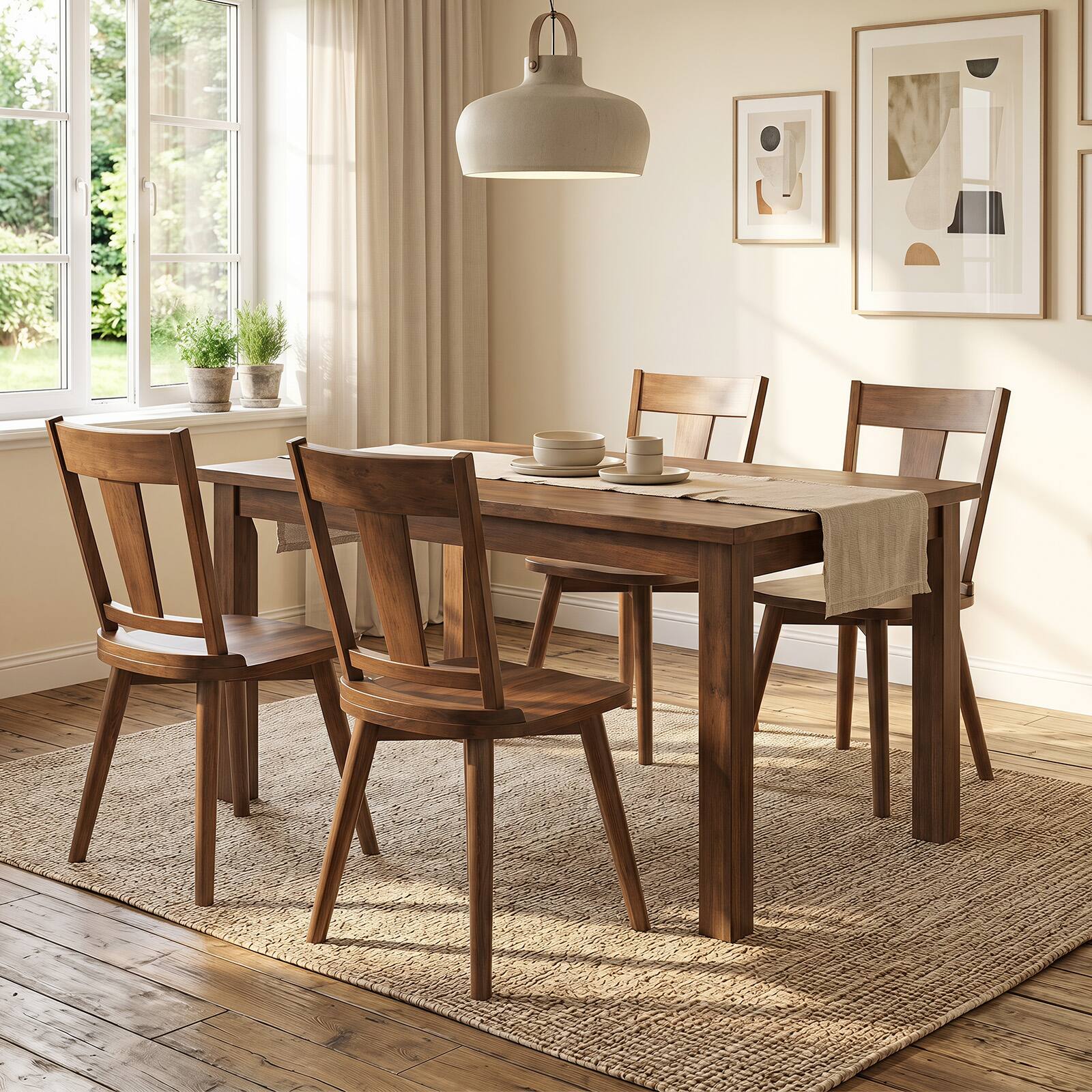 Alt View 1. Gymax - Gymax Dining Chairs Set of 4 Solid Wood Kitchen Side Chairs w/ Backrest Walnut Walnut - Brown.