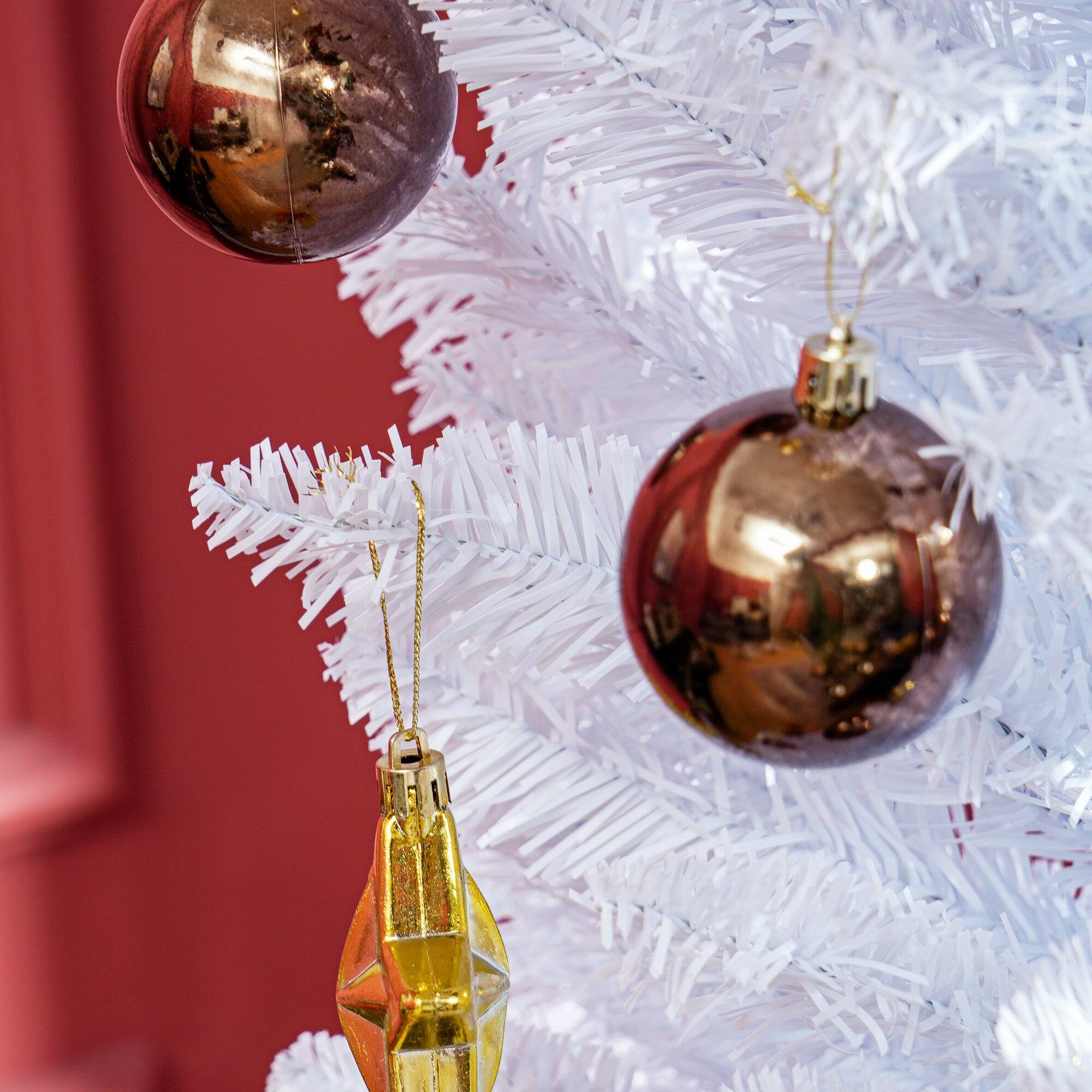 Back. BreeBe - 8 ft Artificial Pencil Christmas Tree - White.