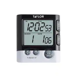 Taylor - Digital Dual Event Cooking Timer/Alarm Clock - Black
