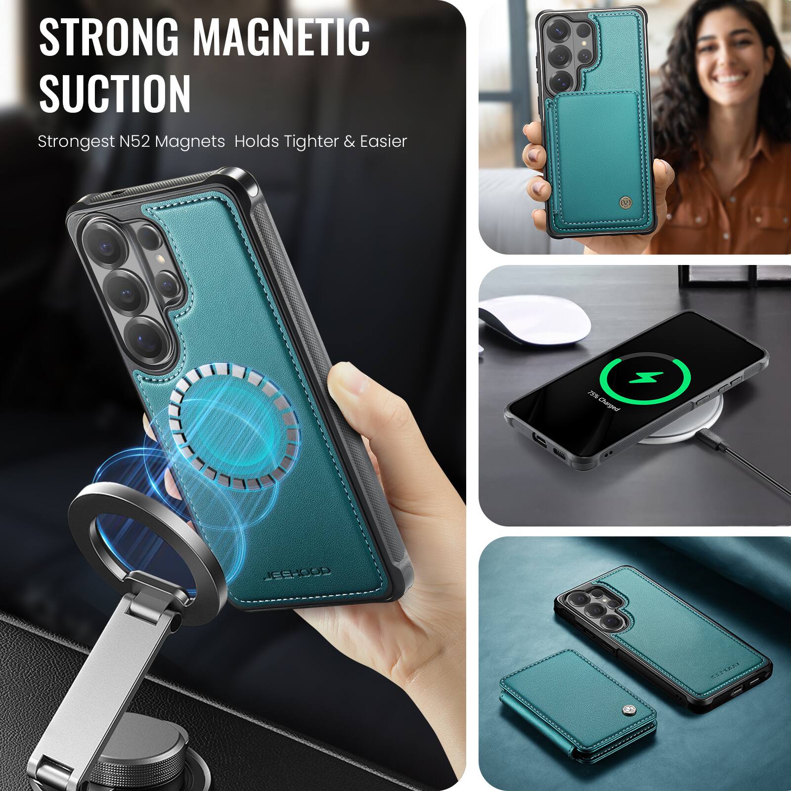STRONG MAGNETIC SUCTION  
Strongest N52 Magnets Holds Tighter & Easier