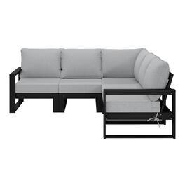 WestinTrends - Montara 5-Piece Outdoor Patio Corner Sectional Sofa Conversation Set - Light Gray